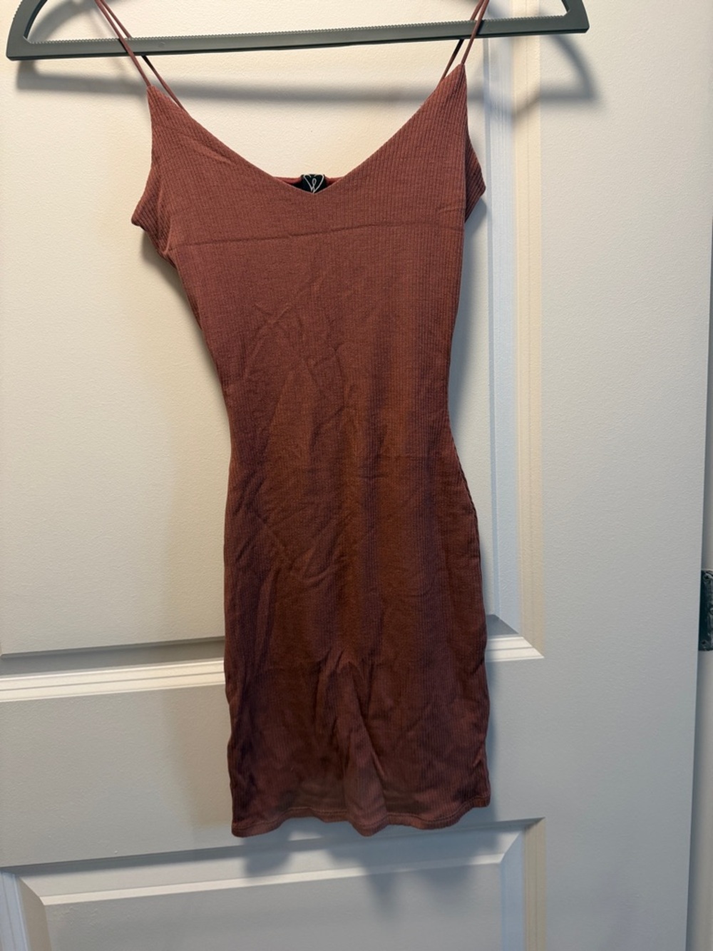 Windsor Mauve Ribbed Spaghetti-Strap Mini Dress